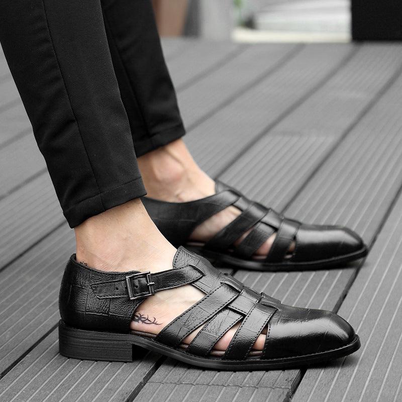 Hollow Business Formal Men's Comfortable Buckle Shoes - Trendha