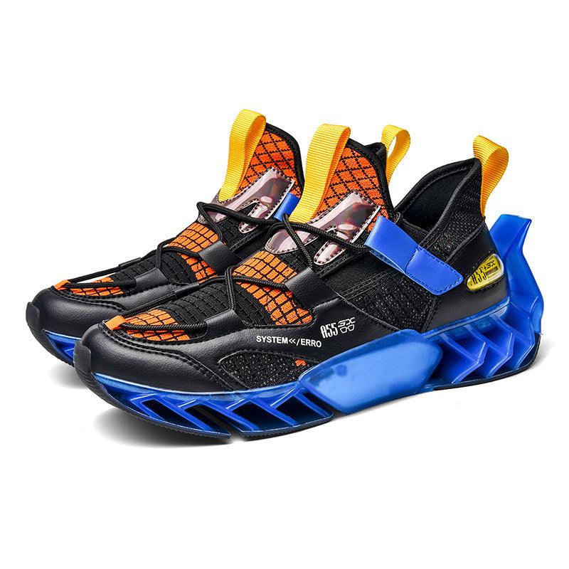 Men's Low-top Lace-up Casual Blue Round-toe Sneakers