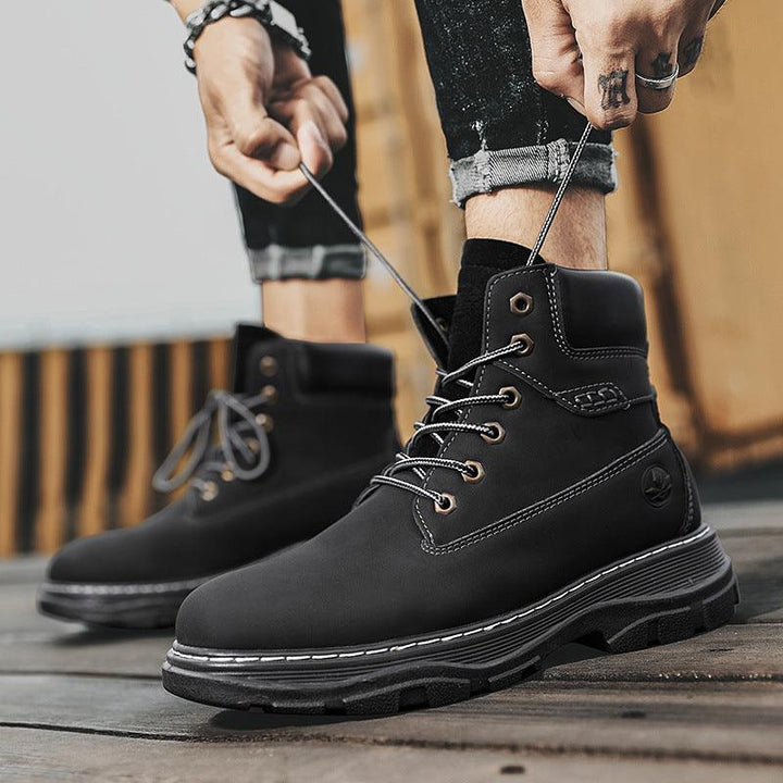 Autumn And Winter High-top Martin Boots Leather - Trendha