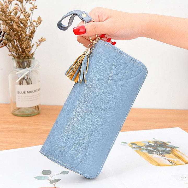 Ladies Long Leather Multifunctional Leather Wallet - Trendha