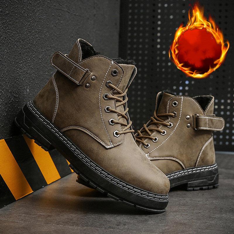 New High Top And Cotton Martin Boots Men's Warm Retro Tooling Boots - Trendha