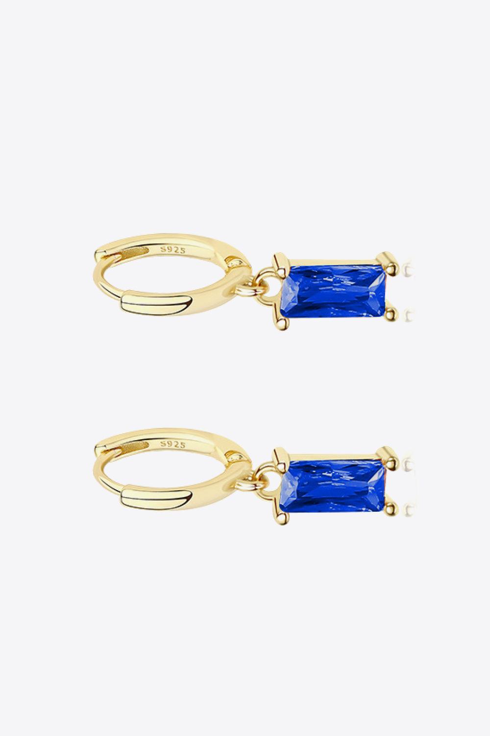 Retro 925 Sterling Silver Cubic Zirconia Drop Earrings - Trendha