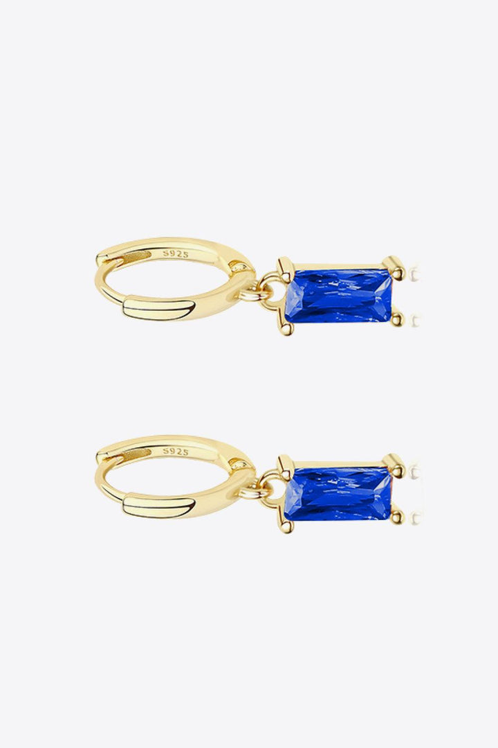 Retro 925 Sterling Silver Cubic Zirconia Drop Earrings - Trendha