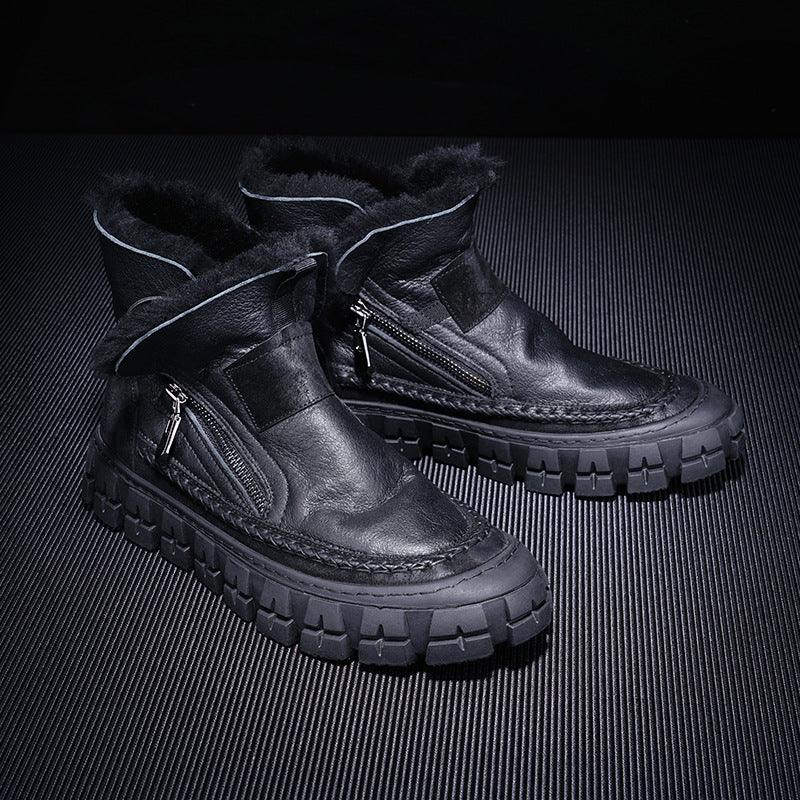 New Fur One Boot Men's Leather Wool And Fleece - Trendha