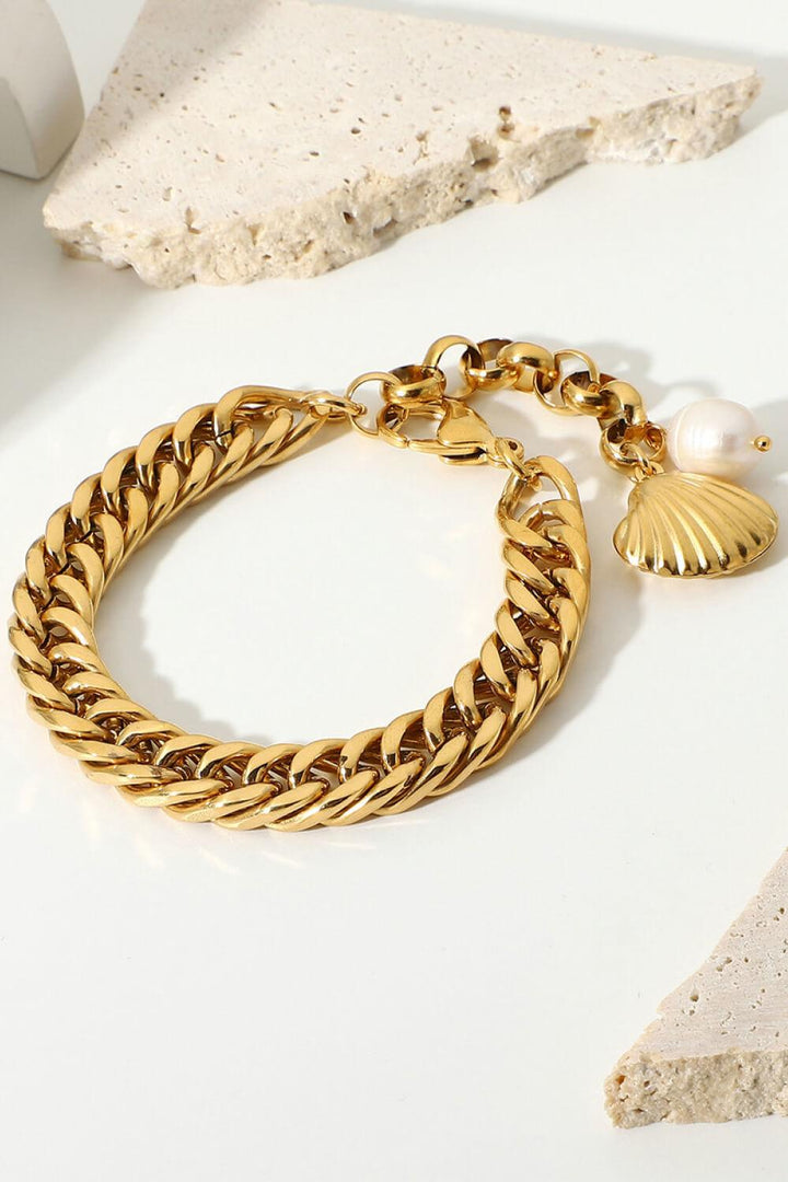 18K Gold-Plated Curb Chain Bracelet - Trendha