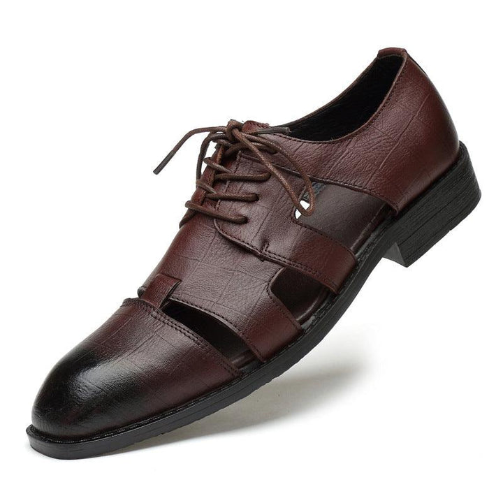 Hollow Business Formal Men's Comfortable Buckle Shoes - Trendha