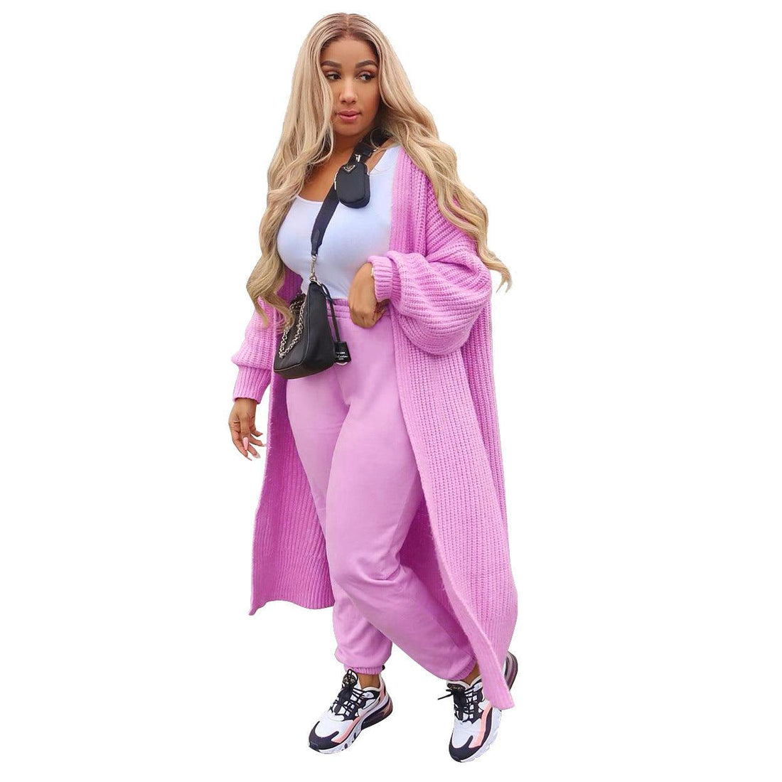 European And American Women's Fashion Loose Home Sweater Casual Cardigan Long Sweater Coat