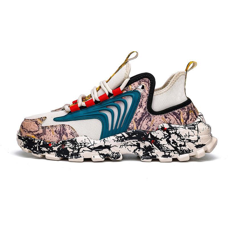 Low-cut Graffiti Net Shoes, Mesh Sports Daddy Shoes - Trendha