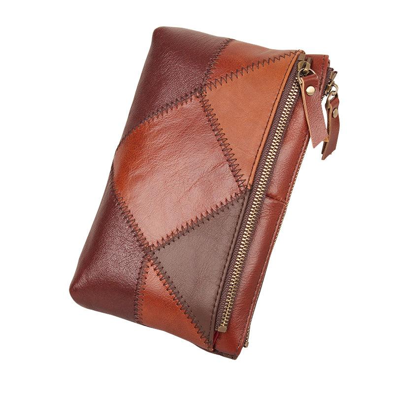 Wallet With Contrast Color And Large Capacity Soft Leather - Trendha
