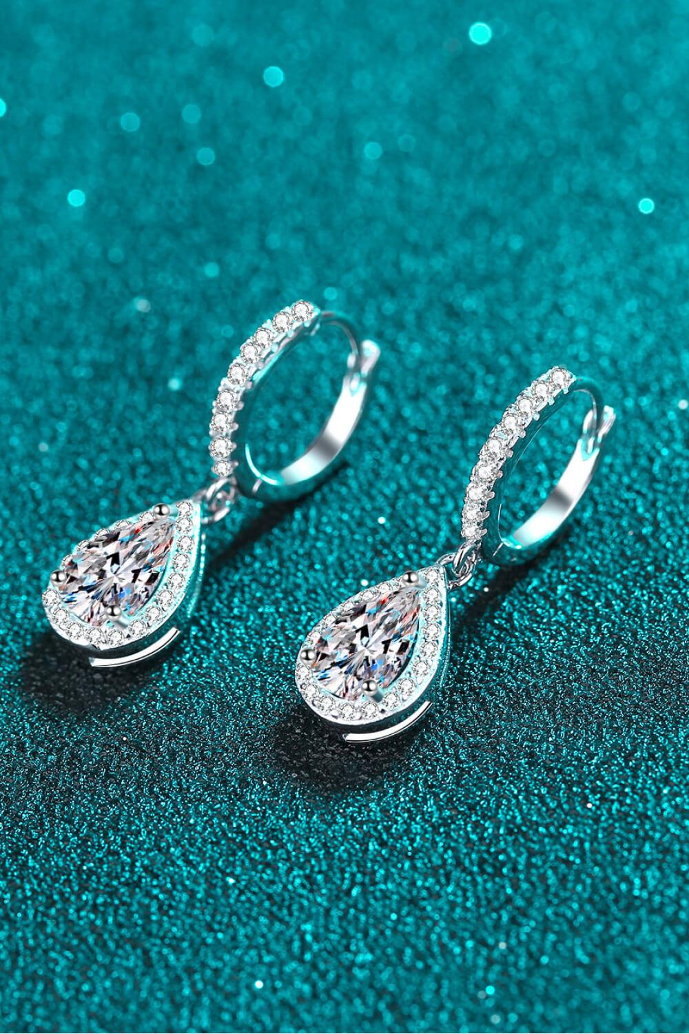 Moissanite Teardrop Earrings - Trendha