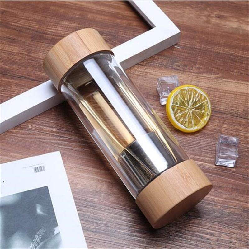 Glass Water Bottle with Stainless Steel Tea Infuser - Trendha