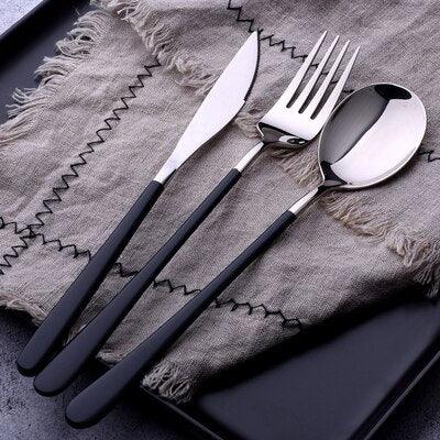 Gold / Silver Portable Steel Tableware Set - Trendha