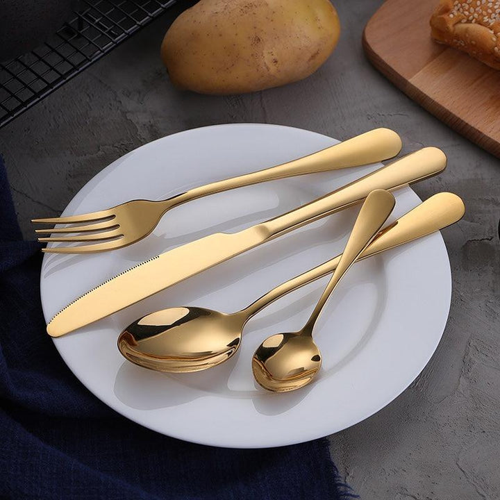 Luxury Golden Stainless Steel Cutlery Set - Trendha