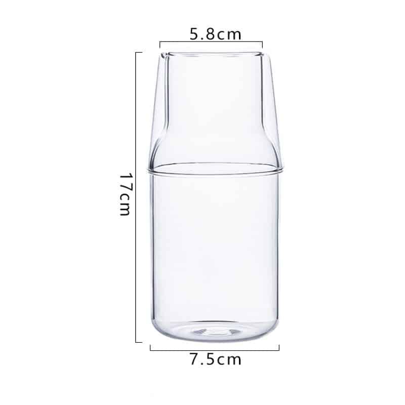 Mini Glass Water Bottle with Cup - Trendha