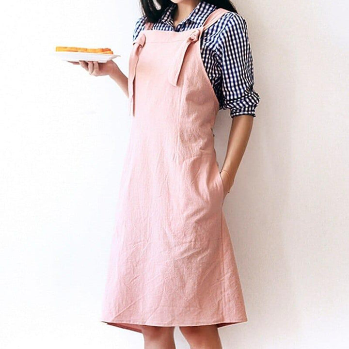 Pastel Knot Style Cotton Apron for Barista - Trendha