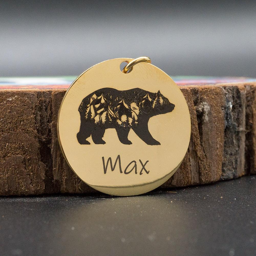 Personalized Engraved Round Dog ID Tag - Trendha