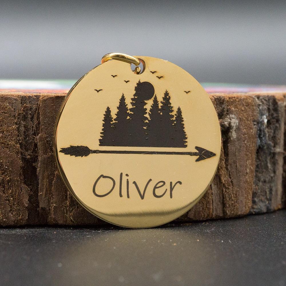 Personalized Engraved Round Dog ID Tag - Trendha