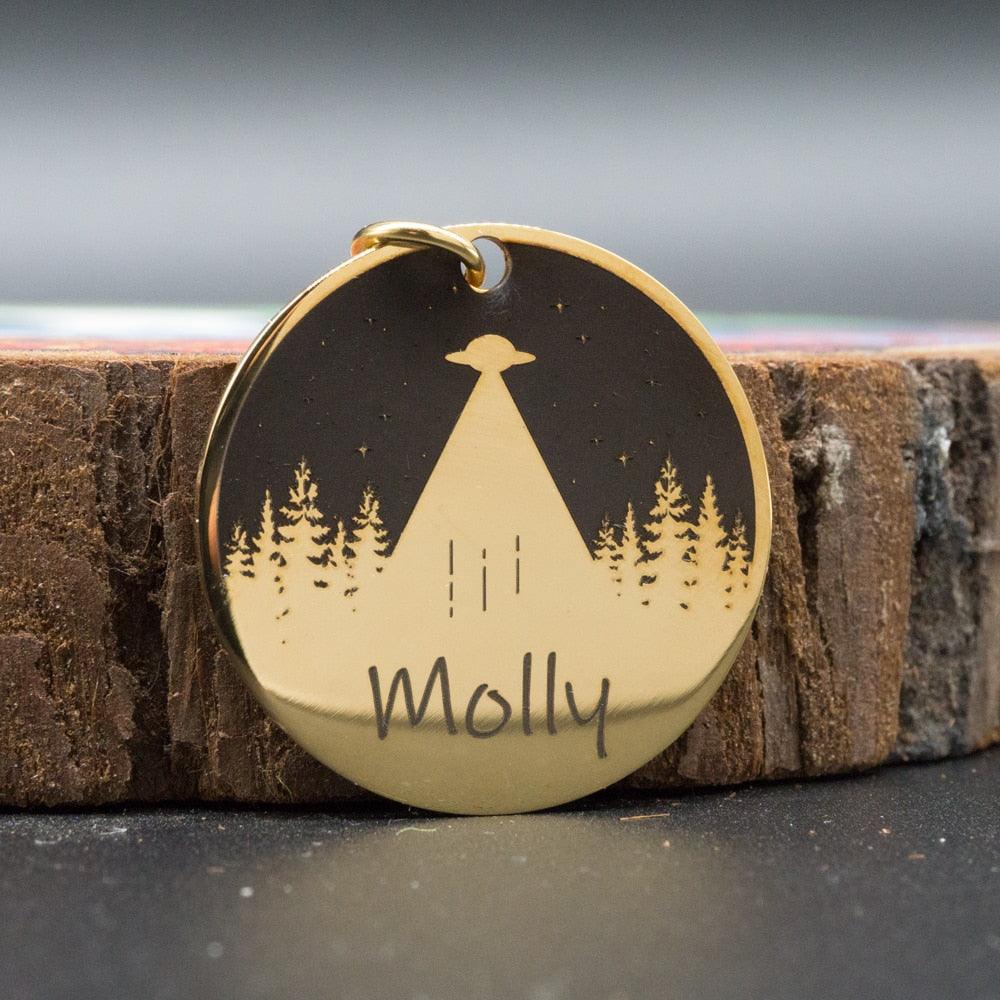 Personalized Engraved Round Dog ID Tag - Trendha