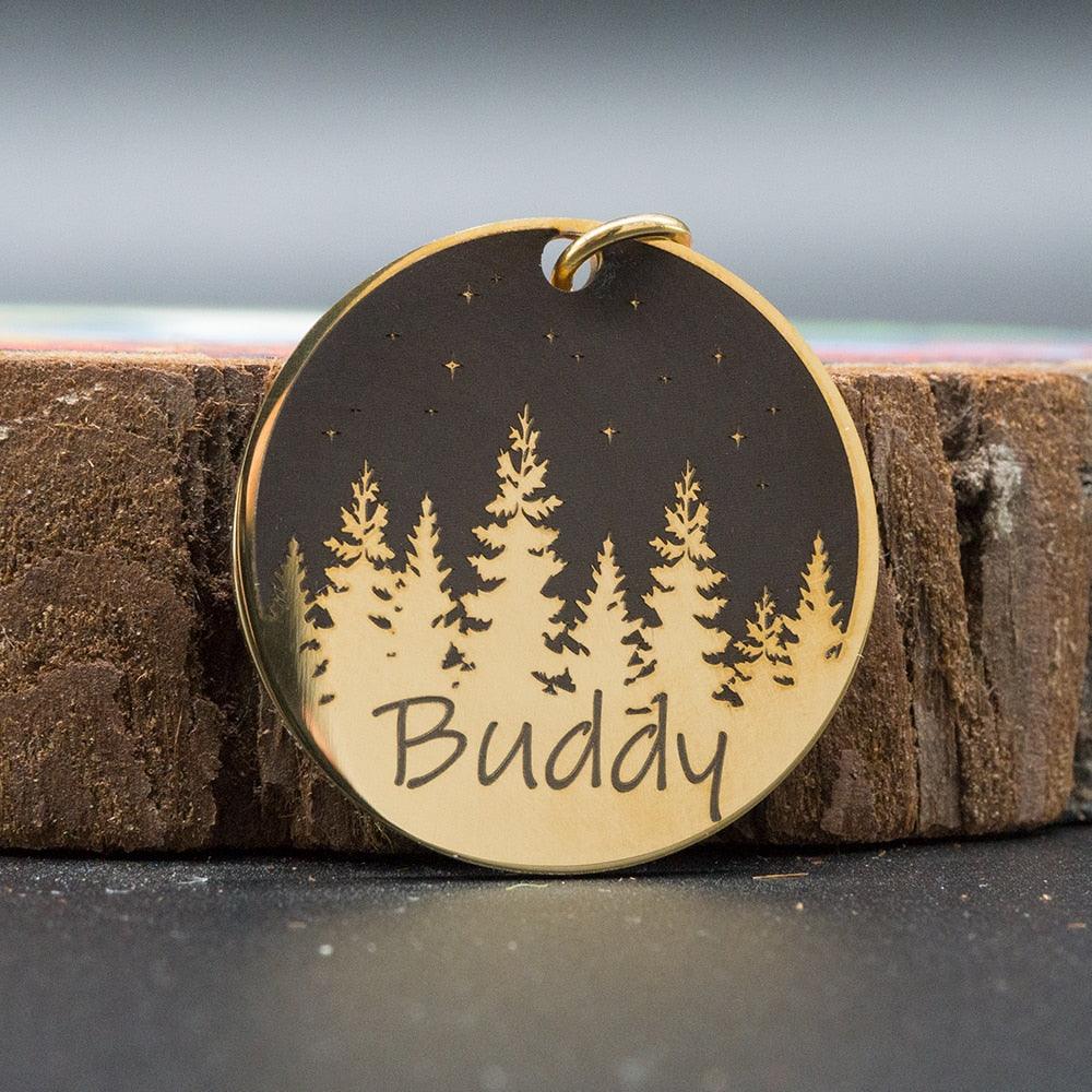 Personalized Engraved Round Dog ID Tag - Trendha