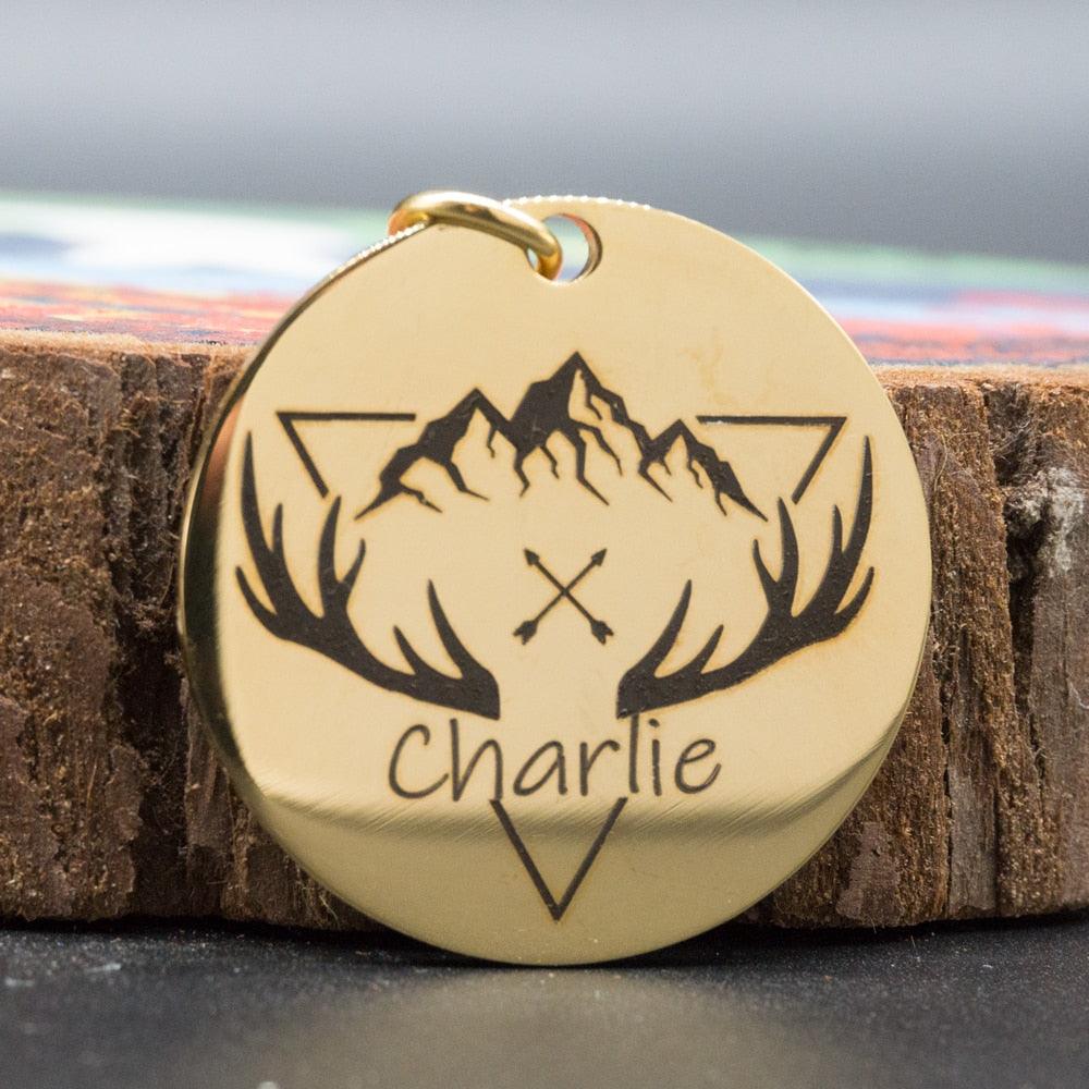 Personalized Engraved Round Dog ID Tag - Trendha