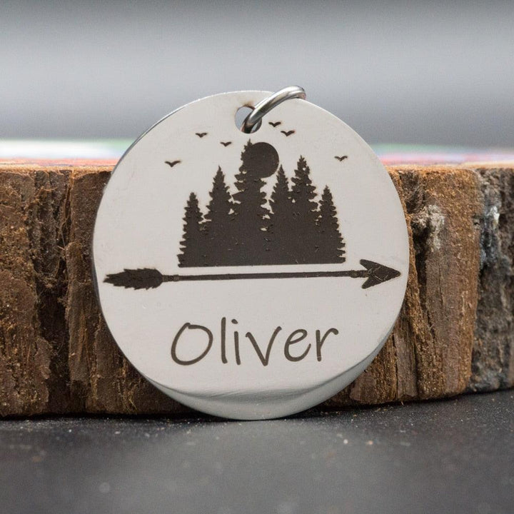 Personalized Engraved Round Dog ID Tag - Trendha