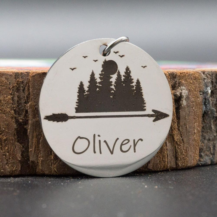 Personalized Engraved Round Dog ID Tag - Trendha
