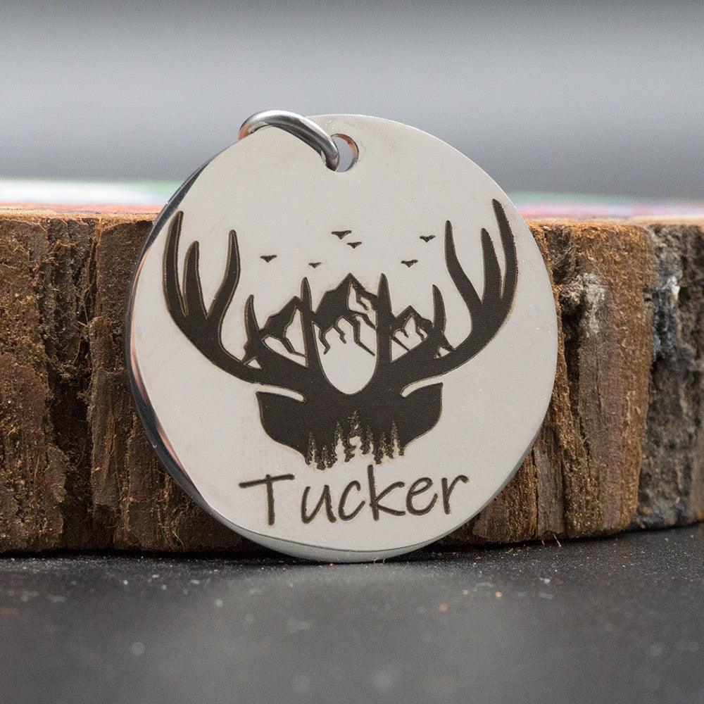 Personalized Engraved Round Dog ID Tag - Trendha