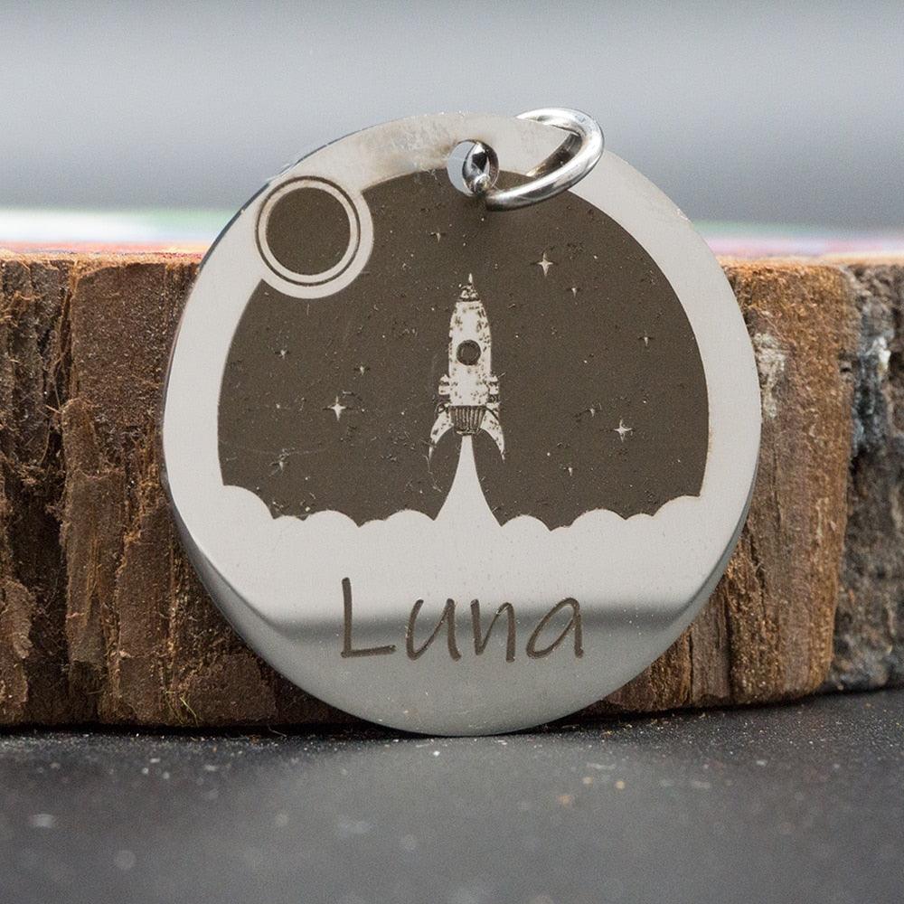 Personalized Engraved Round Dog ID Tag - Trendha