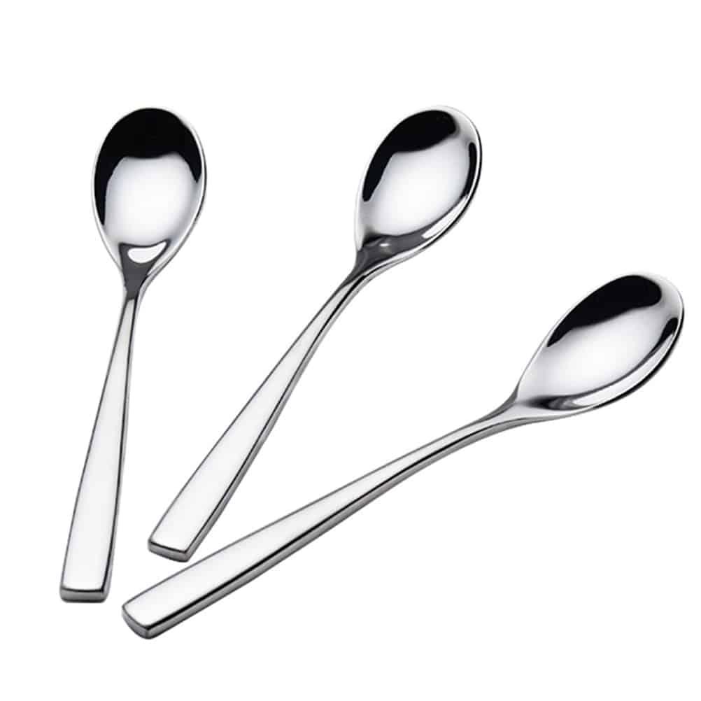 Set of Six Metal Coffee Spoons in Silver - Trendha