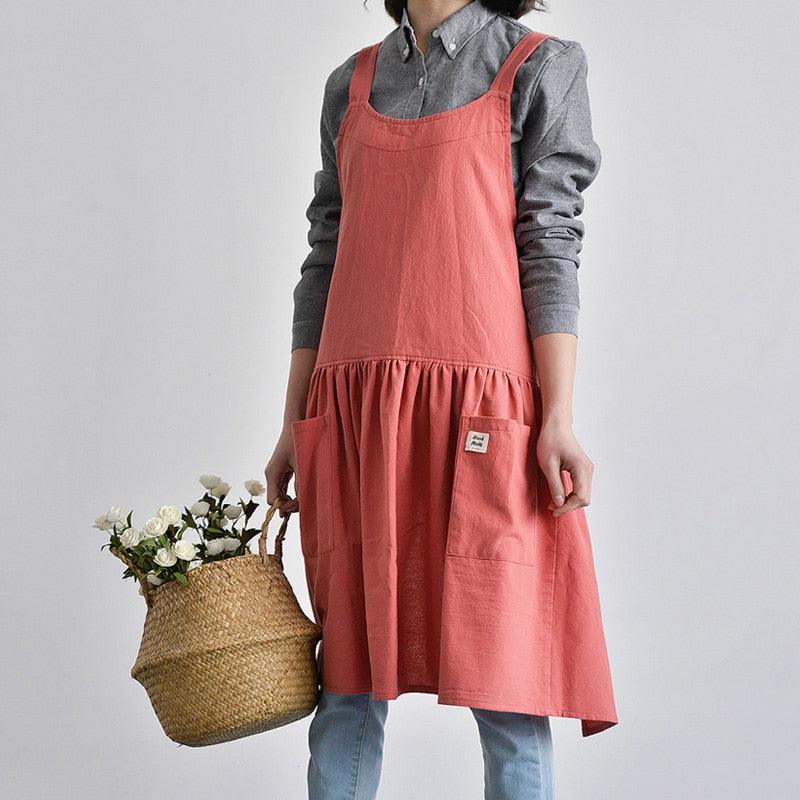 Simple Style Cotton / Linen Apron for Women - Trendha