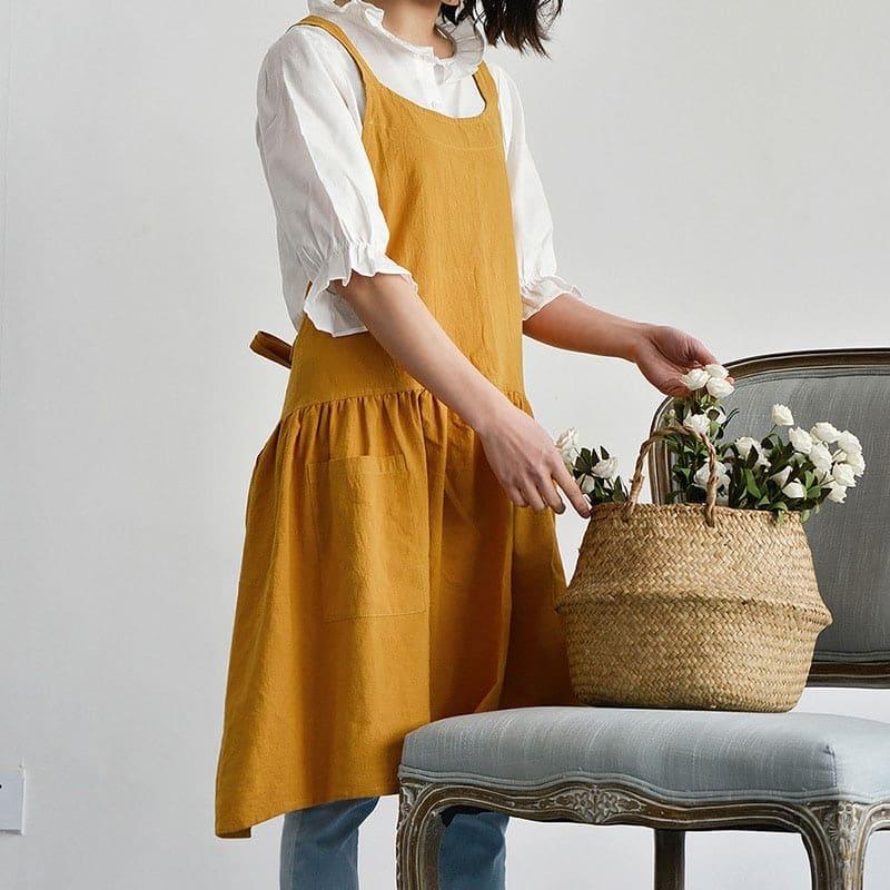 Simple Style Cotton / Linen Apron for Women - Trendha