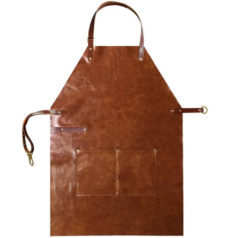 Unisex Leather Sleeveless Apron for Kitchen