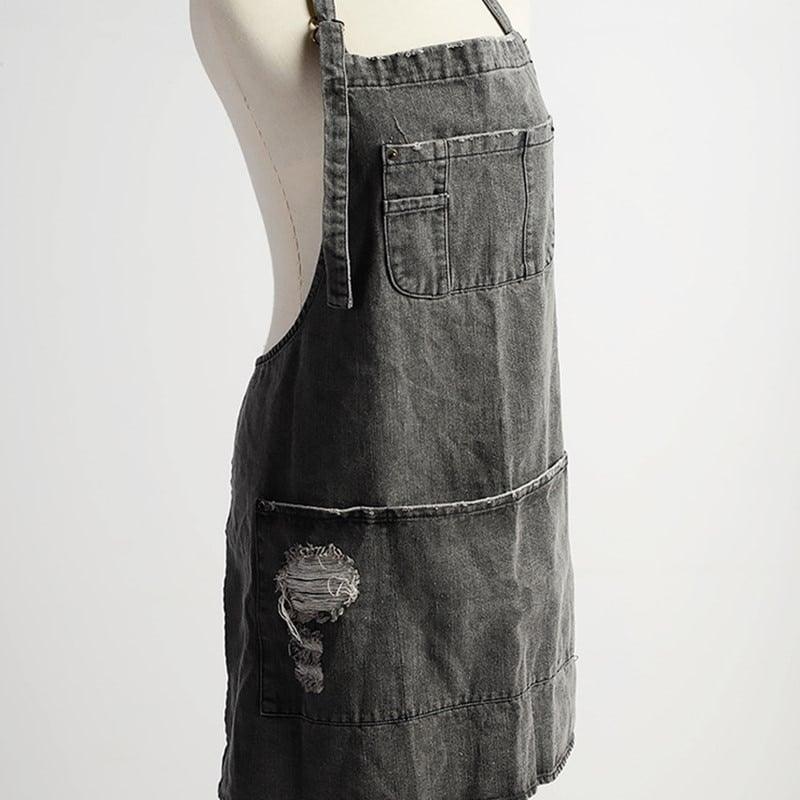 Women's Barista Denim Bib Apron - Trendha
