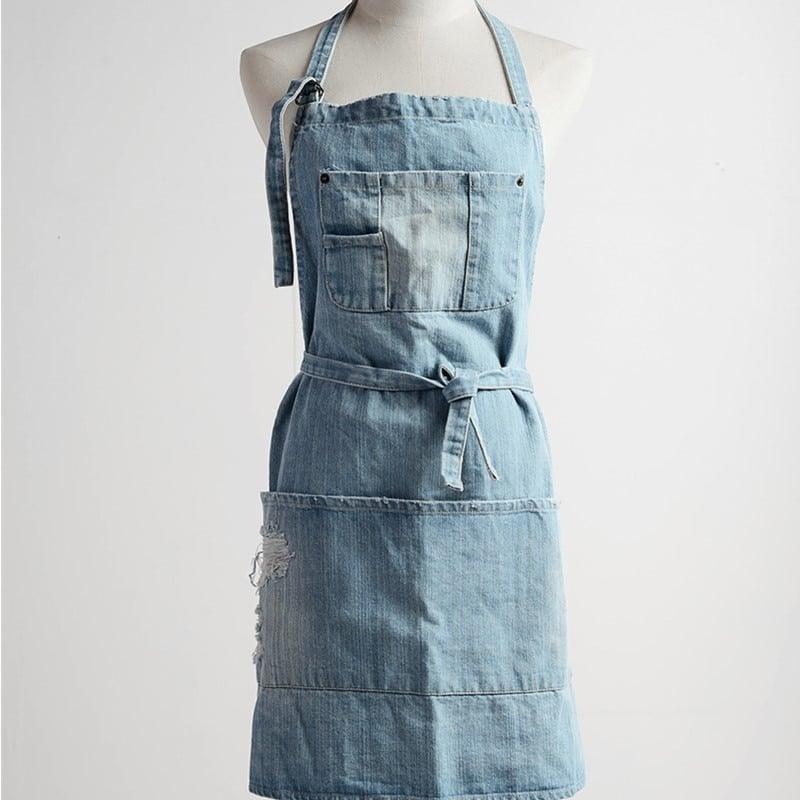 Women's Barista Denim Bib Apron - Trendha