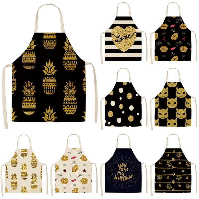 Women's Bronze Patterned Kitchen Apron - Trendha