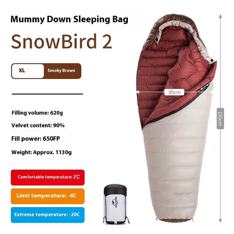 High Down Feather Comfortable Warm Sleeping Bag