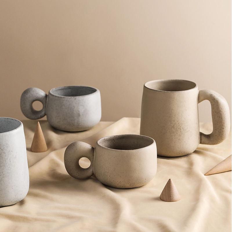 Handcrafted Stoneware Retro Coffee Mug