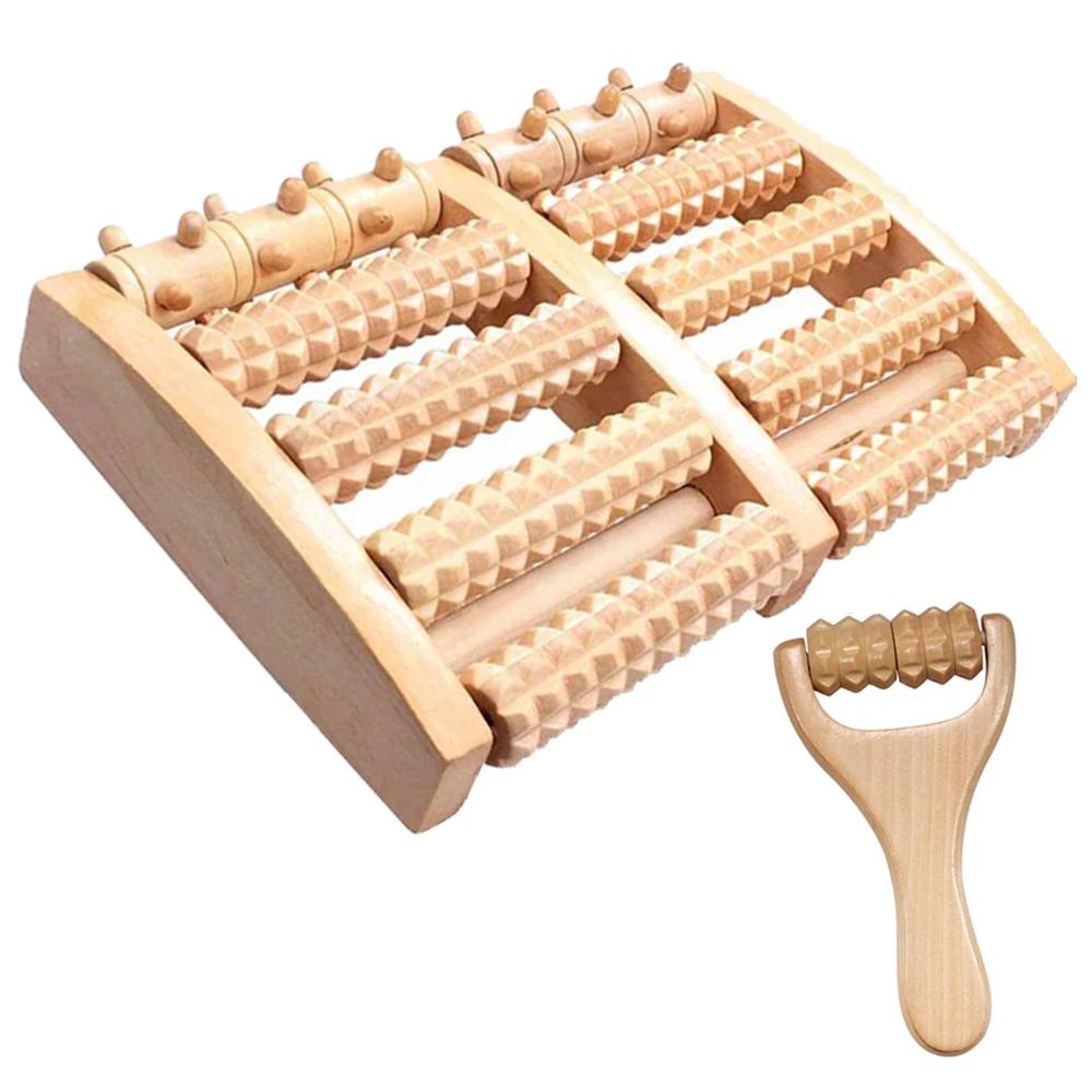 Two-Piece Wooden Foot Massage Roller Set
