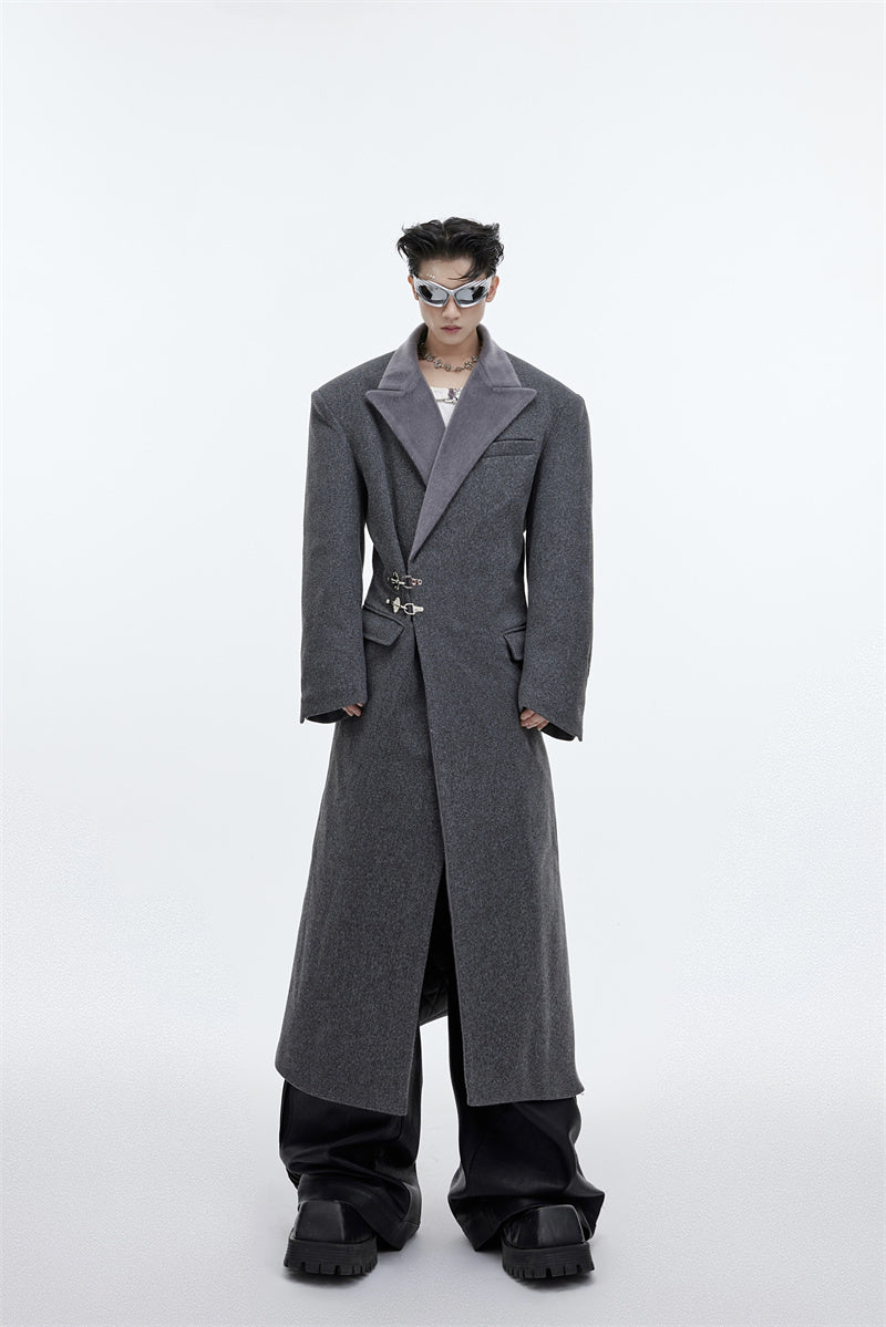 Men's Coat Design Feel Long Over The Knee Coat