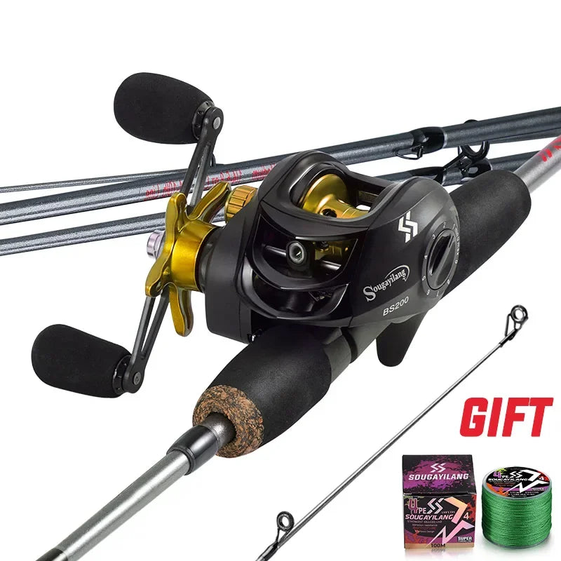 Premium 5.6ft Carbon Fiber Fishing Rod and Baitcasting Reel Combo