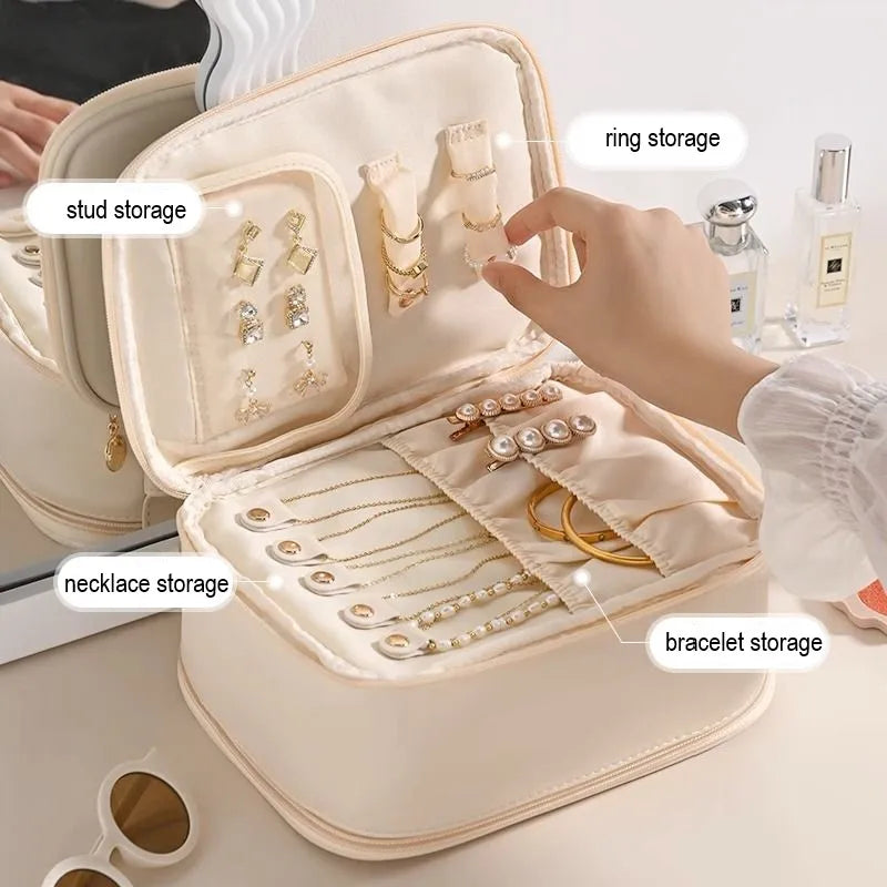 2-in-1 Makeup Brushes Organizer & Jewelry Storage Bag