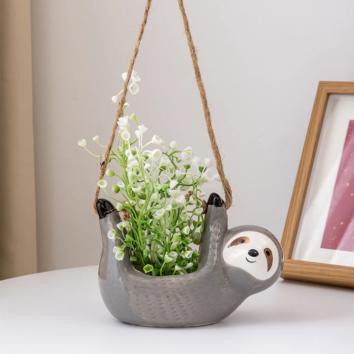 Sloth Hanging Ceramic Wall Vase