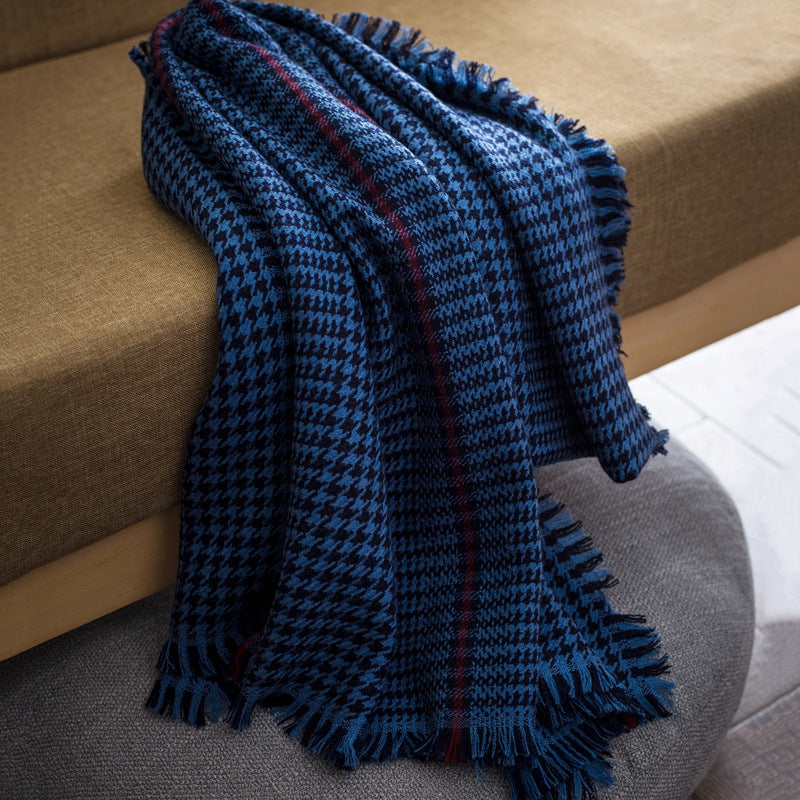 Luxury Wool Plaid Scarf for Women