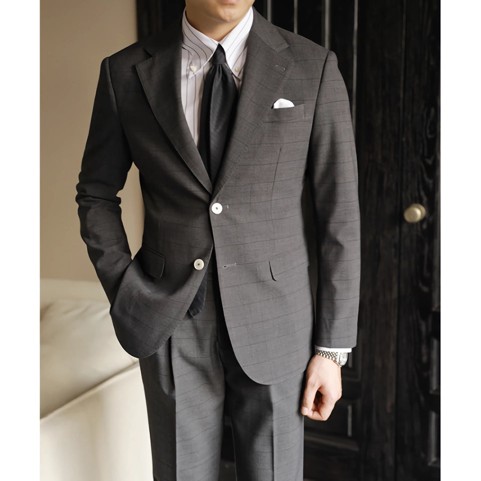 Elegant Single Breasted Slim Fit 2-Piece Suit for Weddings & Parties