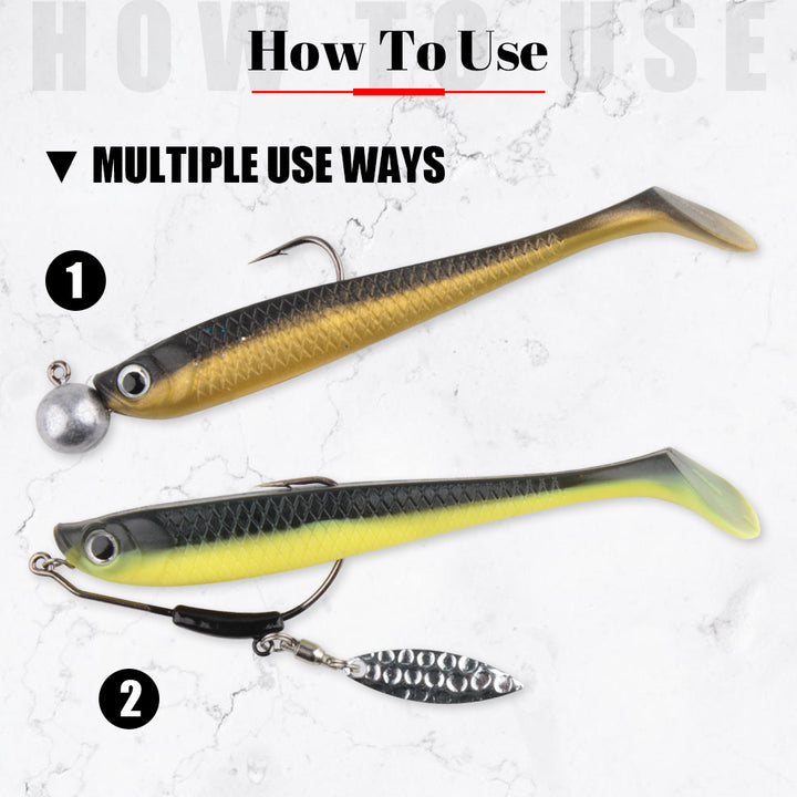 Soft Paddle Tail Swimbaits Fishing Lure Set