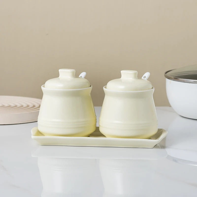 Elegant Ceramic Spice Jar Set for Organized Cooking