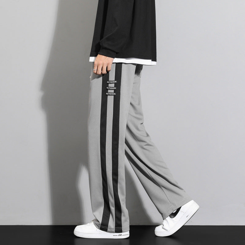 Loose Striped Long Straight-leg Casual Pants