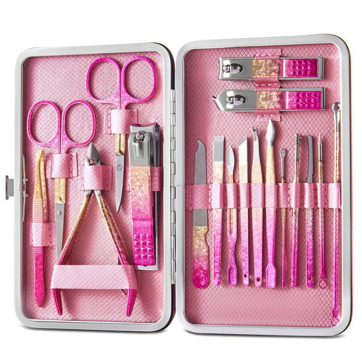 Luxury Gradient Pink Gold Manicure & Pedicure Set