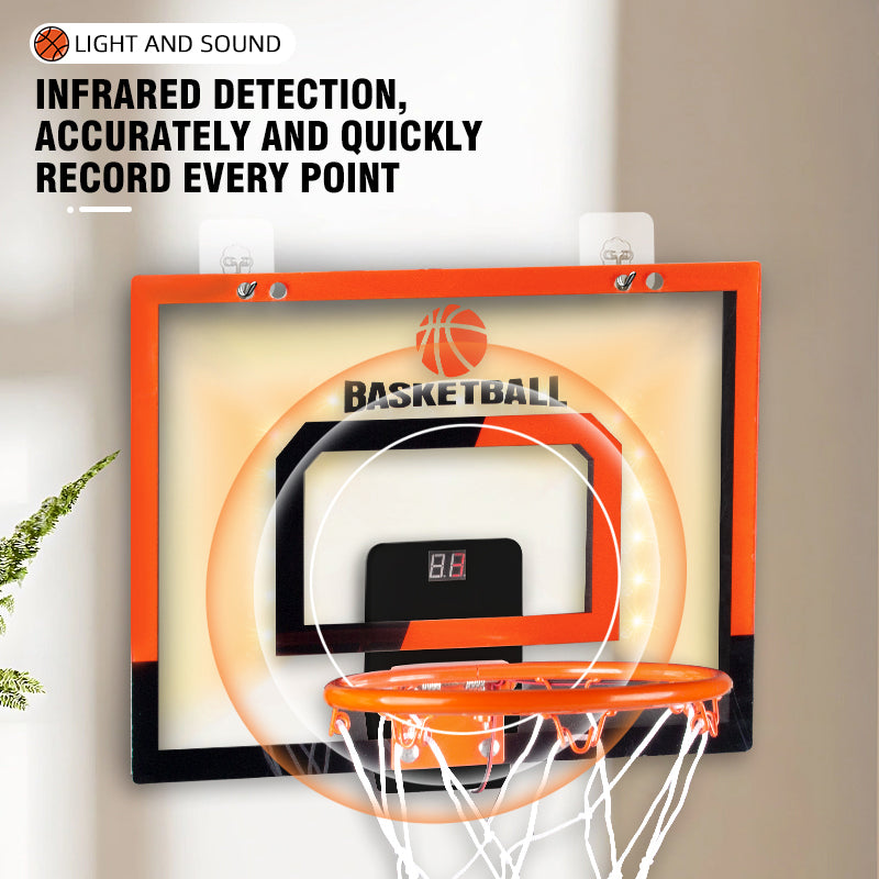 Wall-Mounted Breakaway Basketball Hoop with Electronic Score Counter