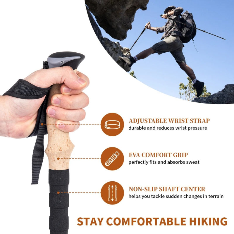 Lightweight Collapsible Carbon Fiber Trekking Poles